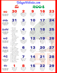 Click here to download Telugu Calendar for the month of May 2004