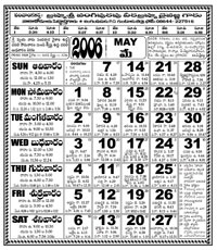 Click here to download Telugu Calendar for the month of May 2006